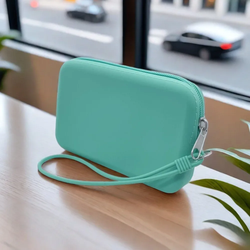sac cosmétique rectangulaire en silicone pour femme, porte-monnaie, petit sac à objets