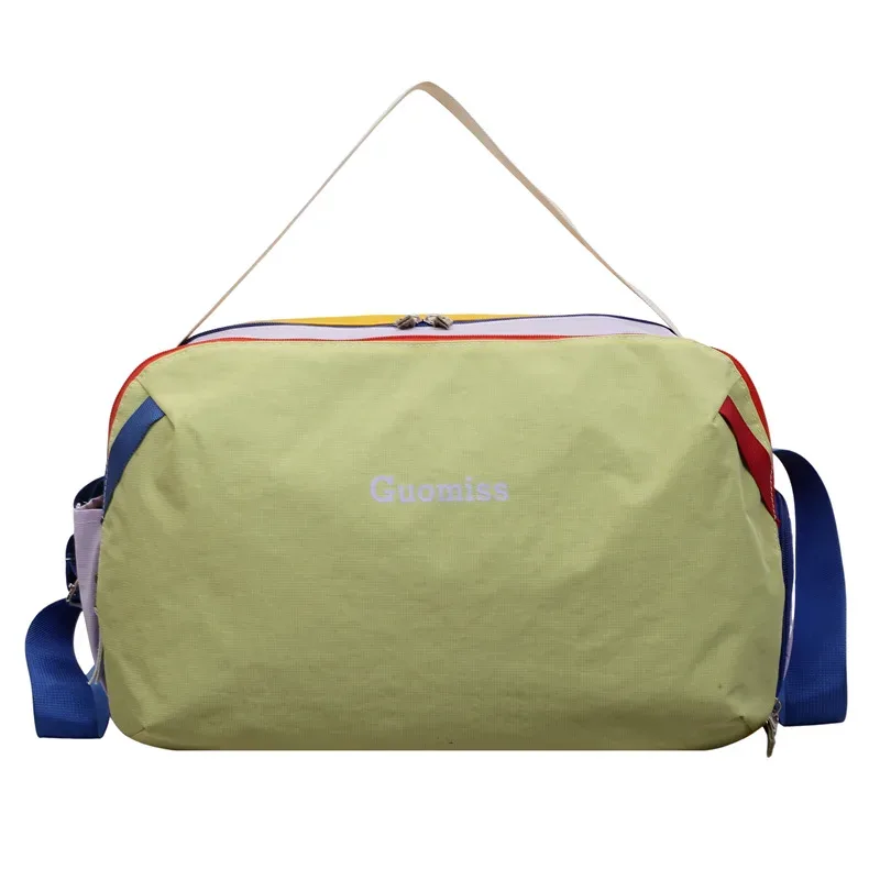 sac de voyage en nylon pour femme, sac à main coloré avec sangle, sac de sport léger pour femme, sac de nuit, sac fourre-tout décontracté pour le week-end