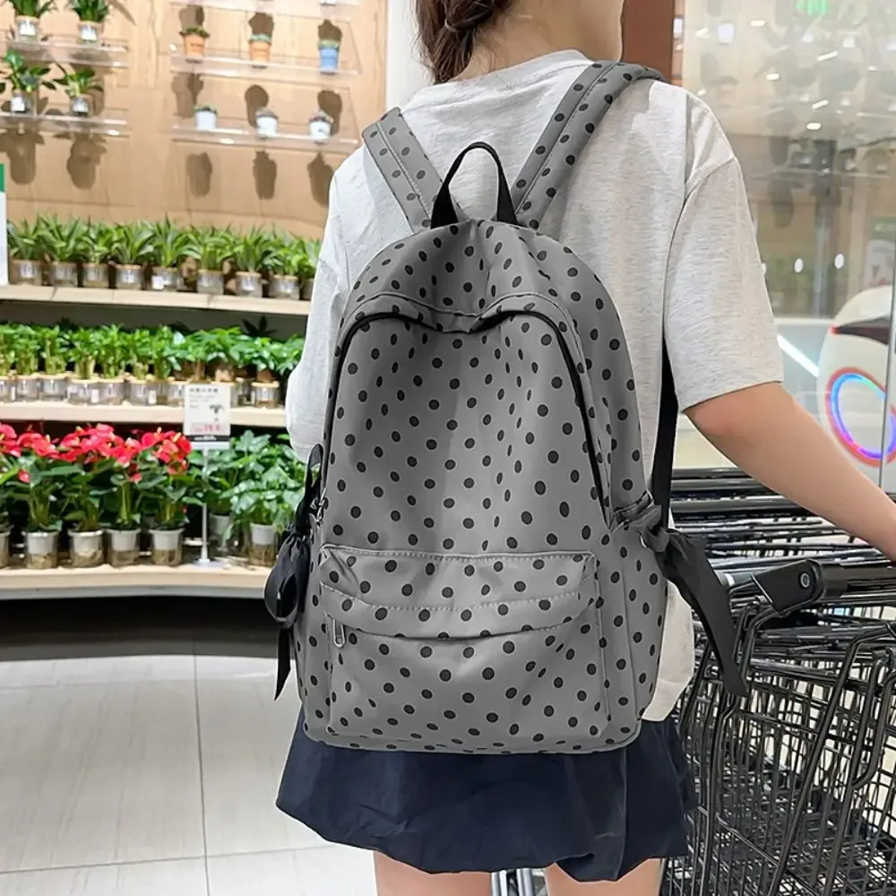 sac à dos y2k à pois avec nœud, design minimaliste, sac à dos léger et durable pour étudiants, idéal pour le quotidien