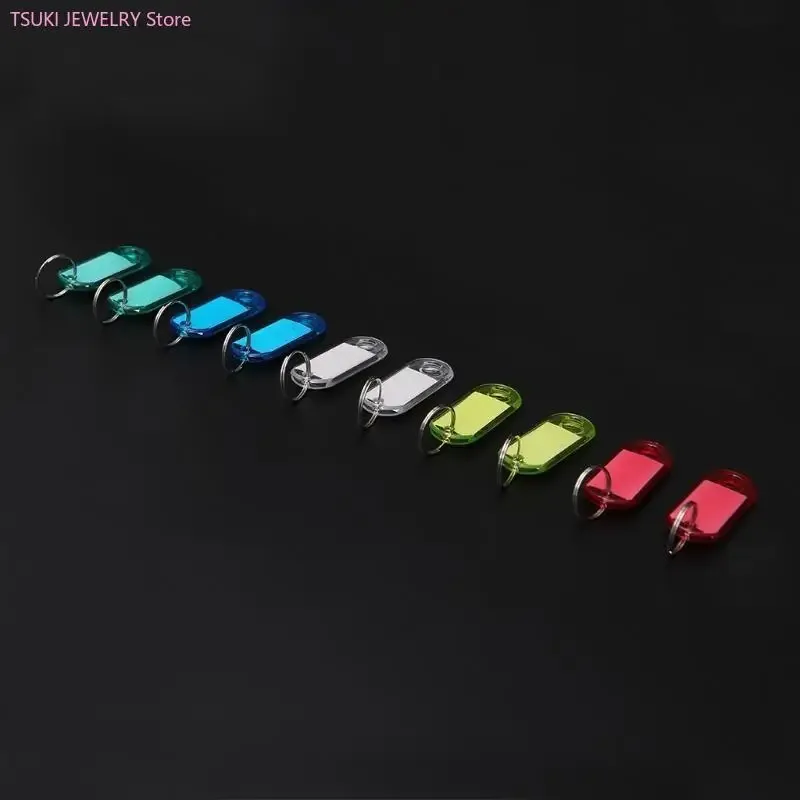 62ke 10pcs nouvel étiquette d'identification bagages en plastique transparent pour les clés clés clés trousse
