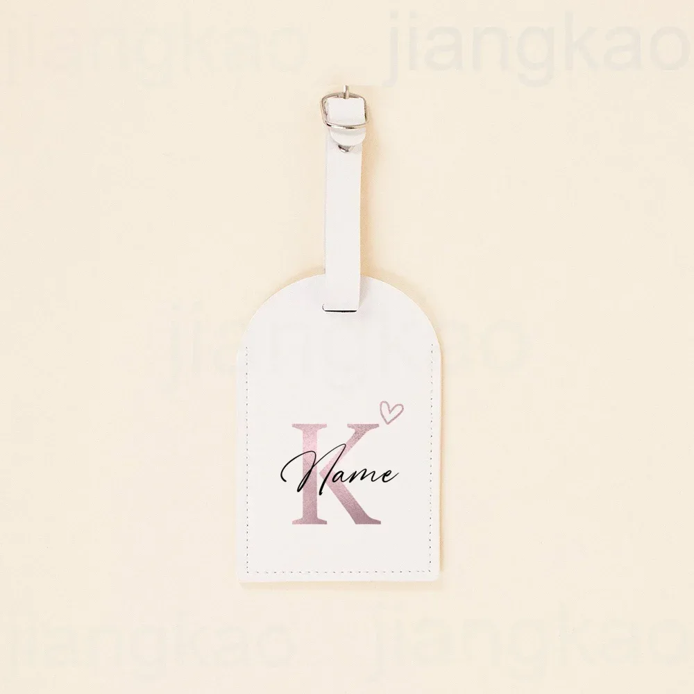 étiquette de bagage personnalisée en pu, lettre en forme de cœur avec nom, étiquette de valise, accessoire de voyage, cadeau d'anniversaire de mariage pour elle