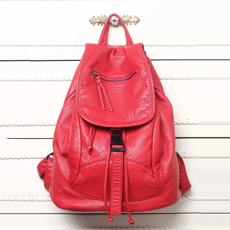 sac à dos en cuir souple pour femmes, grand sac de voyage en cuir pu, sac de jour noir, sac d'école pour adolescentes