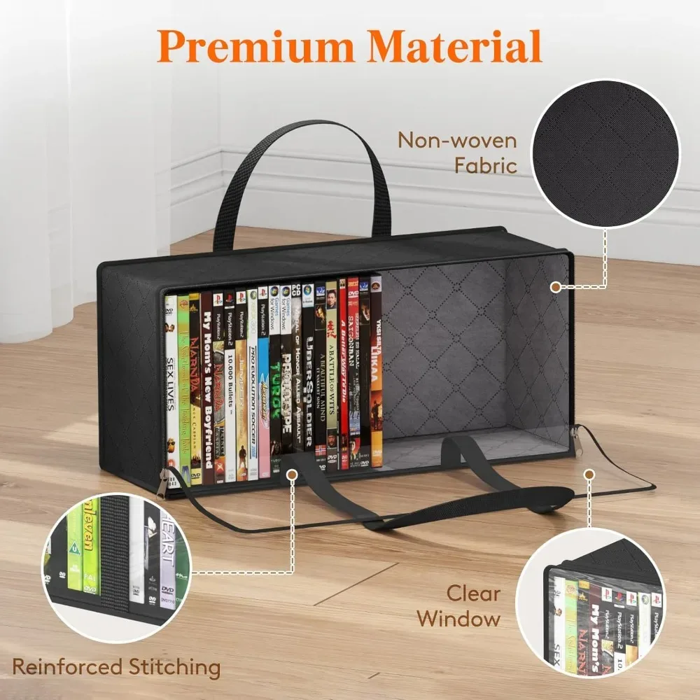 sac de rangement multifonctionnel en pvc, grande capacité, anti-poussière, anti-humidité, organisateur portable pour cd, livres, chapeaux, vêtements, rangement de voyage