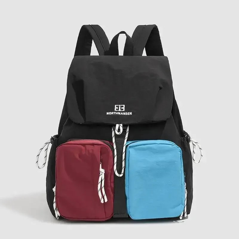 sac à dos double bandoulière décontracté, tendance, en nylon résistant à l'eau, grande capacité, personnalité polyvalente, pour étudiant