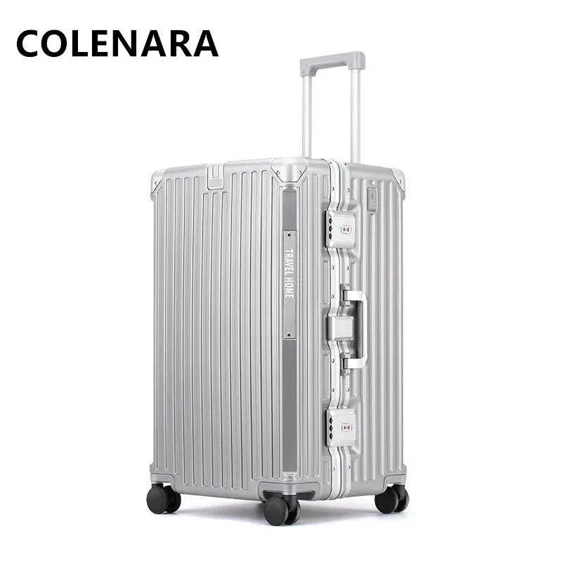 colenara valise de haute qualité cadre en aluminium grande capacité boîtier de chariot chariot sac de voyage 24 "26" 28 "30 pouces bagages roulants