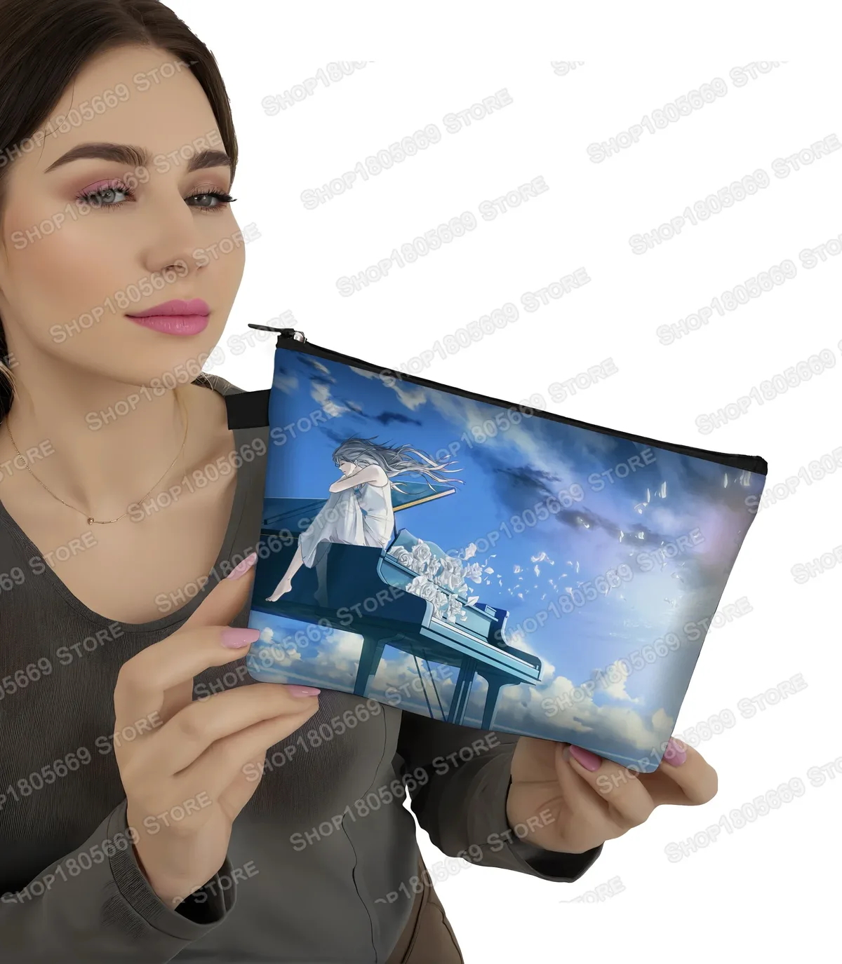 trousse à cosmétiques pour notes de musique pour femmes, sac de maquillage pour piano, jemakeup, sacs de rangement pour femmes pour le voyage, organisateurs de cosmétiques, sac cadeau