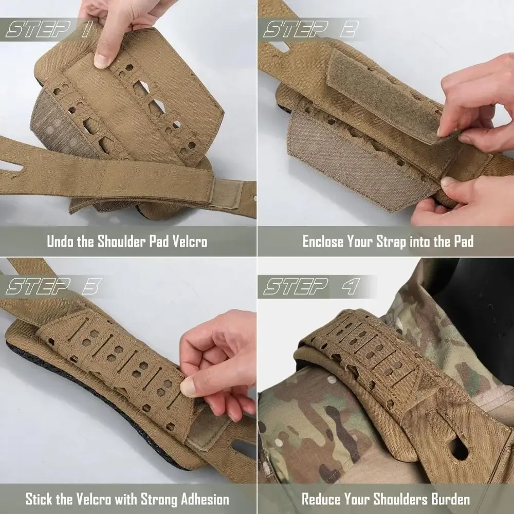 sac à dos respirant, sangle d'épaule, antidérapant, durable, doublure d'épaule à coussin multifonctionnel pour l'extérieur