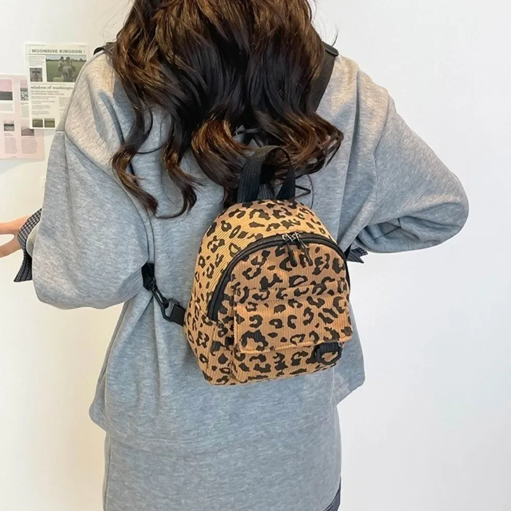sac à bandoulière décontracté de grande capacité, imprimé léopard, mini sac à dos résistant à l'usure, sac carré léger