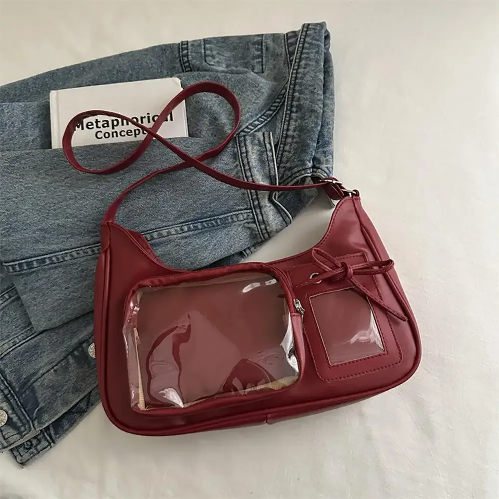 y2k coréen transparent ita sac filles doux lolita jk sac à main mode école sac à bandoulière harajuku anime badge affichage sac fourre-tout