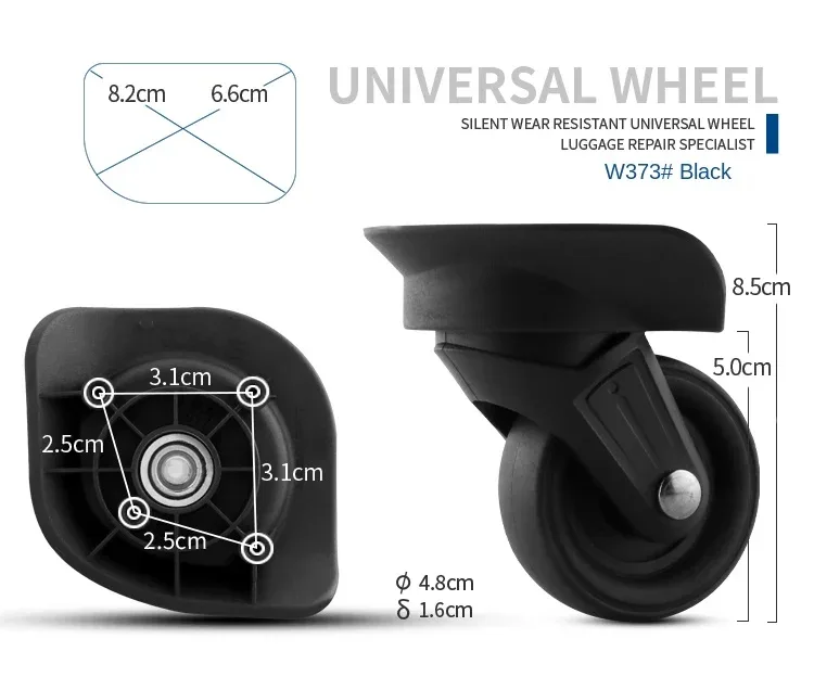 accessoires de roulettes de valise, roue universelle de réparation pour valise trolley polo, roue de valise en cuir