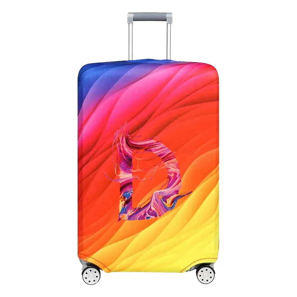 juste de bagage de voyage, housse de protection, motif de lettre de peinture, tissu de commande anti-poussière, étui à bagages, 18-32 po