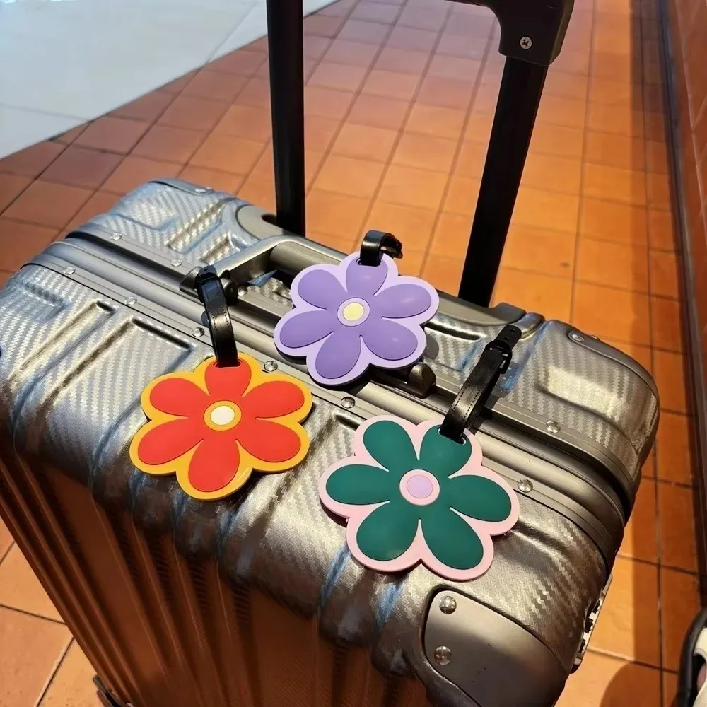 Étiquette de bagage à motif floral tendance, étiquettes d'embarquement anti-perte, étiquette de bagage réglable et portable pour hommes et femmes