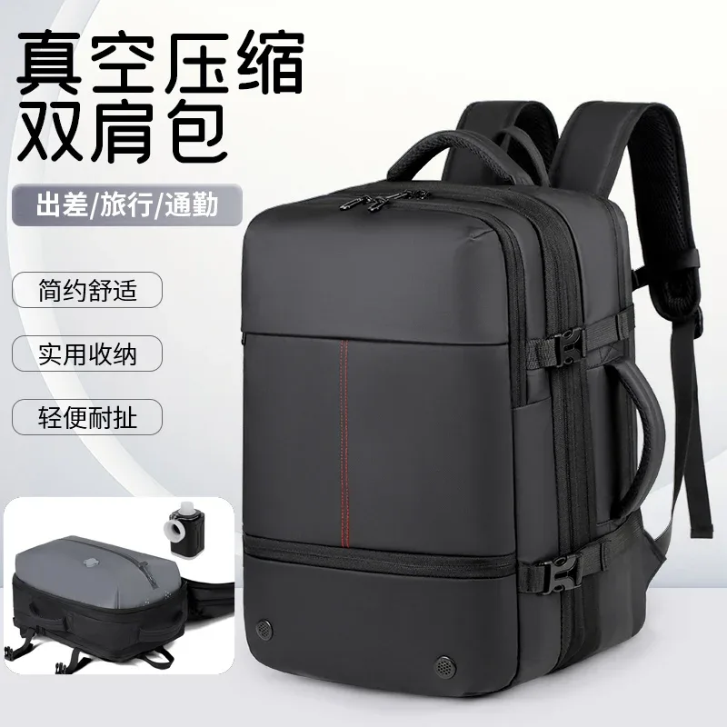 Sac à dos d'affaires sous vide pour hommes, hydrofuge et extensible, sac à dos pour ordinateur portable de 15,6 pouces, sac de voyage multifonctionnel pour les déplacements