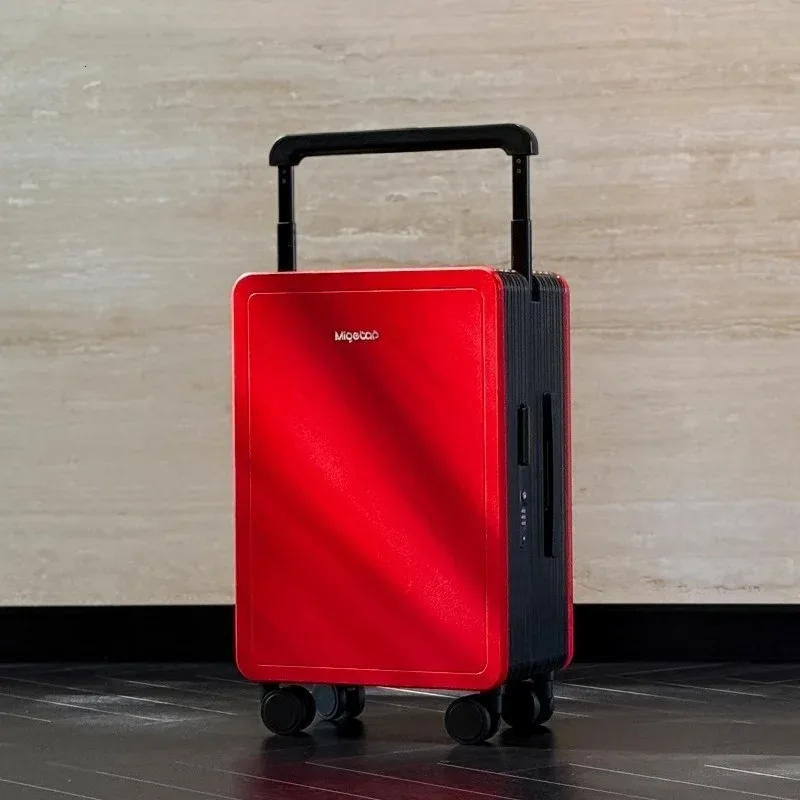 bagage roulant à guidon large, valise de chariot d'équilibre de voyage en matériau pc durable de haute qualité avec 360 ° verrouillage tsa pour roue rotative
