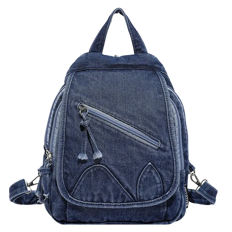 rétro grande capacité lavé denim simple sacs à dos femmes trajet fourre-tout sac 2025 femmes sac quotidien shopper sacs à main bolsa