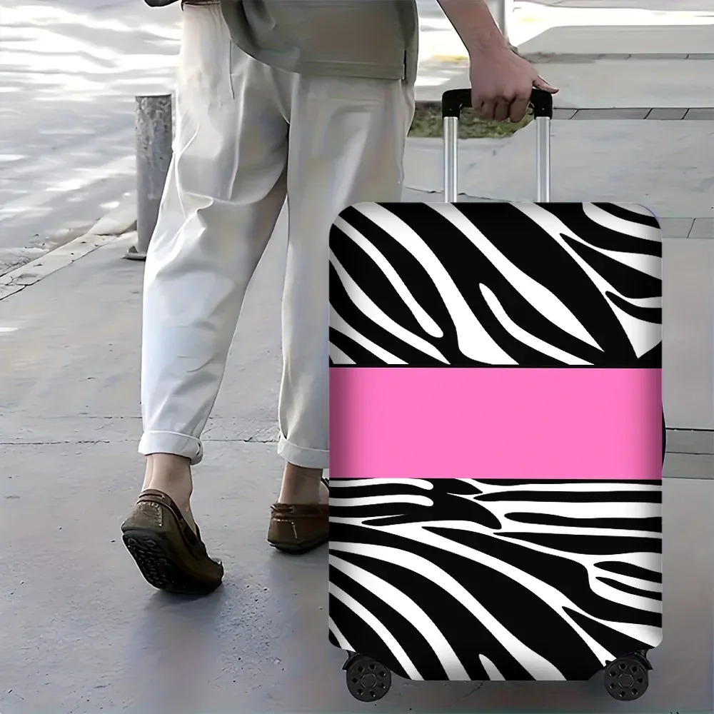 1 housse de bagage à imprimé zèbre pour bagages de 18 à 32 pouces ; accessoires de voyage anti-poussière et élastiques pour protéger efficacement vos bagages.