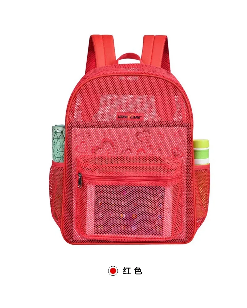 sac à dos en maille robuste, grand format, transparent, respirant, résistant aux déchirures, approuvé par l'école, sac de sécurité pour adolescents du lycée et salle de sport