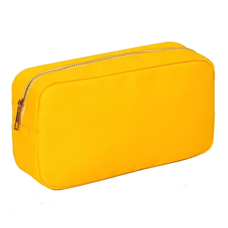 pochette de maquillage personnalisée en nylon rose, imperméable, pour femmes et filles, sac de voyage pour maquillage, organisateur de couleur bonbon, grande capacité