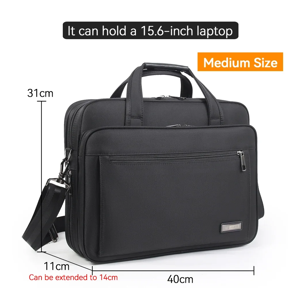 mallette d'affaires de grande capacité 15.6 pouces 17 19 pouces pochette d'ordinateur sac à documents en toile imperméable pour hommes sac de bureau de travail officiel