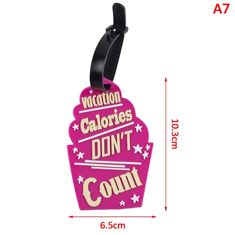 étiquettes de bagage en silicone de style dessin animé, étiquette de voyage portable, étiquette de valise, lettre créative, pas votre sac, accessoires de voyage mignons, mode