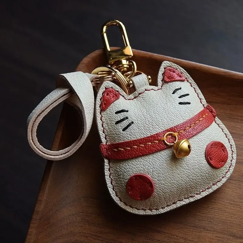 porte-clés de voiture en cuir fait à la main, cadeau créatif unique pour hommes et femmes, tigre daji, organisateur de clé original, sac à main