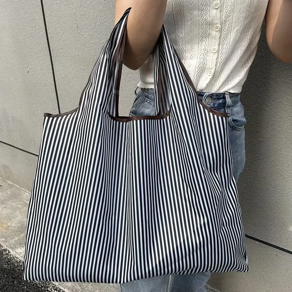sac de courses portable de grande capacité, sac de courses pliable léger, sac fourre-tout à bandoulière