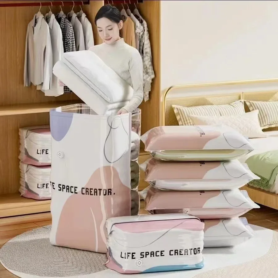 sac de compression sous vide de très grande capacité pour vêtements et couettes, sac de rangement 3d sous vide