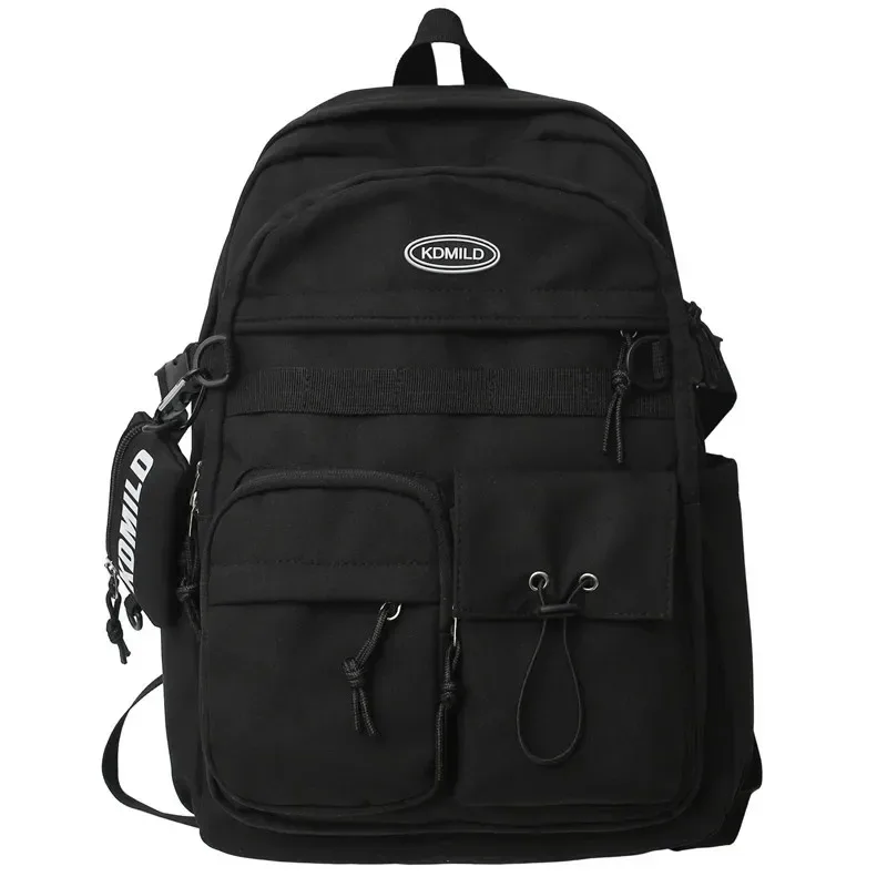 sac à dos en toile à fermeture éclair de grande capacité, cartable de voyage pour ordinateur, pour jeune étudiante et homme