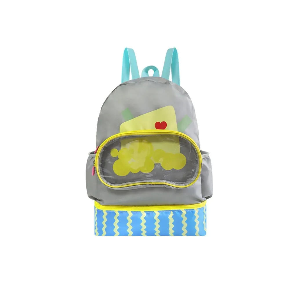 sac de rangement étanche pour la natation, design cartoon, séparation humide/sèche, sac à dos de natation à double bretelle avec compartiment à chaussures