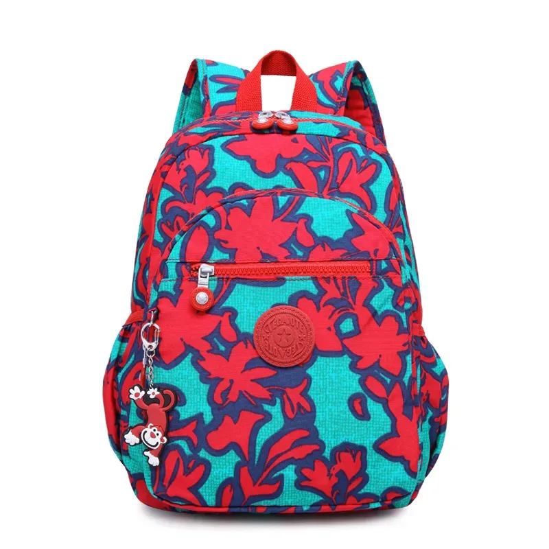 teincome ote-sac à dos d'école étanche pour fille et garçon, sac de voyage léger pour homme, 2024 nylon, motif de fleurs, mode décontractée, a4, m1318