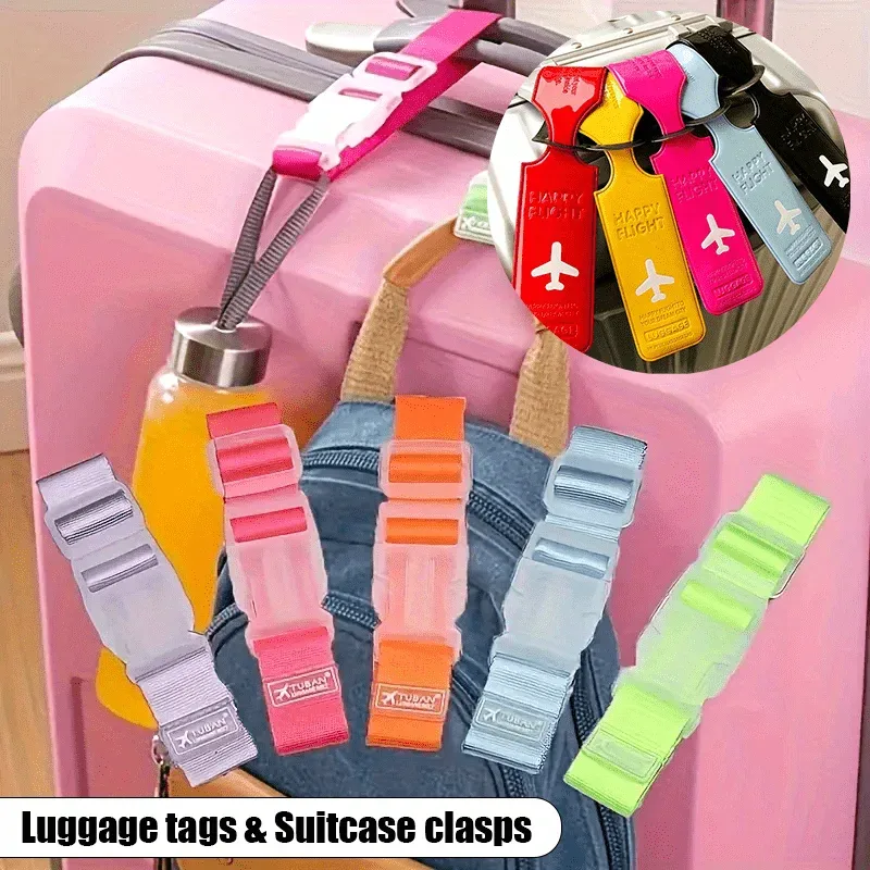 ensemble de 3 pièces (1 étiquette de bagage pour carte d'embarquement + 2 crochets de bagage) accessoires de v