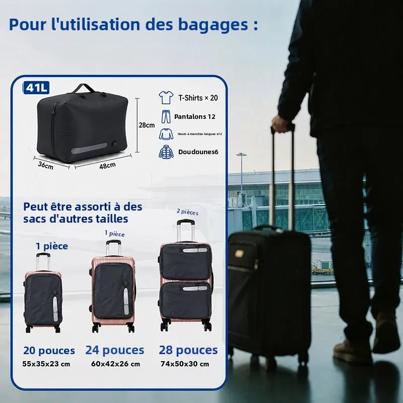 41l sacs compression vide pompe electrique ip67 etanche gain place, voyage bagage organisateur noir rangement grande capacite fanan valve portatif durable compact leger pliable maison camping accessoires
