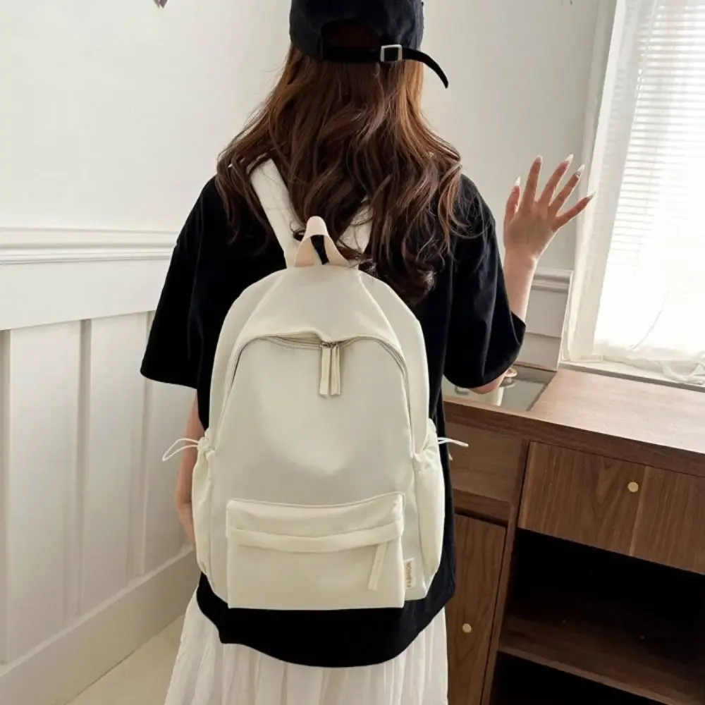 Sac à dos simple et compact de couleur unie, style coréen, sac à main, sac à bandoulière pour étudiant, sac à dos décontracté de couleur unie, cadeau