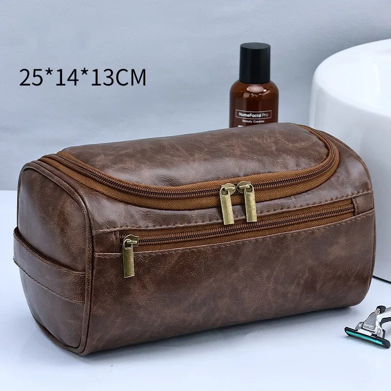 mochatree – sac vintage pour hommes, trousse de toilette nécessaire pour voyage d'affaires, étuis de maquillage cosmétiques, organisateur de rangement suspendu pour hommes, sacs de lavage
