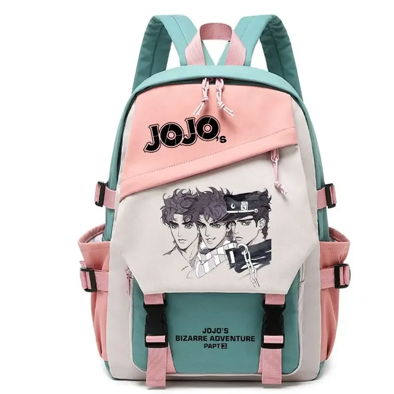 kujō jōtarō anime jojo's bizarre adventure sac à dos étudiant sac d'école toile adolescents sac à dos de voyage en plein air cadeau de mode