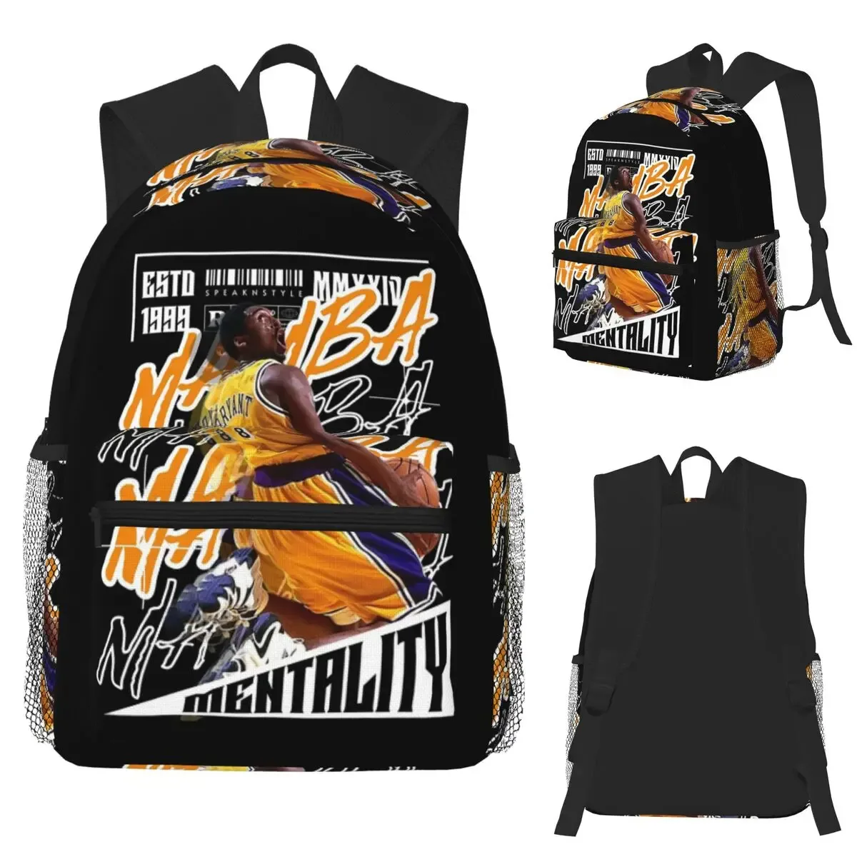 kobe bryant étudiant sac à dos sac d'école randonnée voyage sac à dos pour hommes femmes mode bookbag sacs à bandoulière