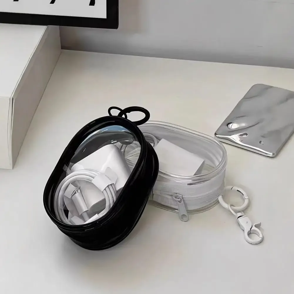 étui de présentation transparent pour poupée de 10 cm, mini pochette de rangement multifonction, organiseur portable pour câbles de chargeur de voyage, sac porte-clés