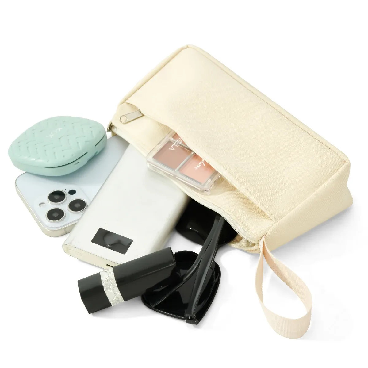 trousse à crayons simple portable, sac de papeterie double couche, sac à crayons à fermeture éclair, sac de rangement pour étudiant, rouge à lèvres, porte-monnaie, petit sac peint à la main, classe d'entraînement