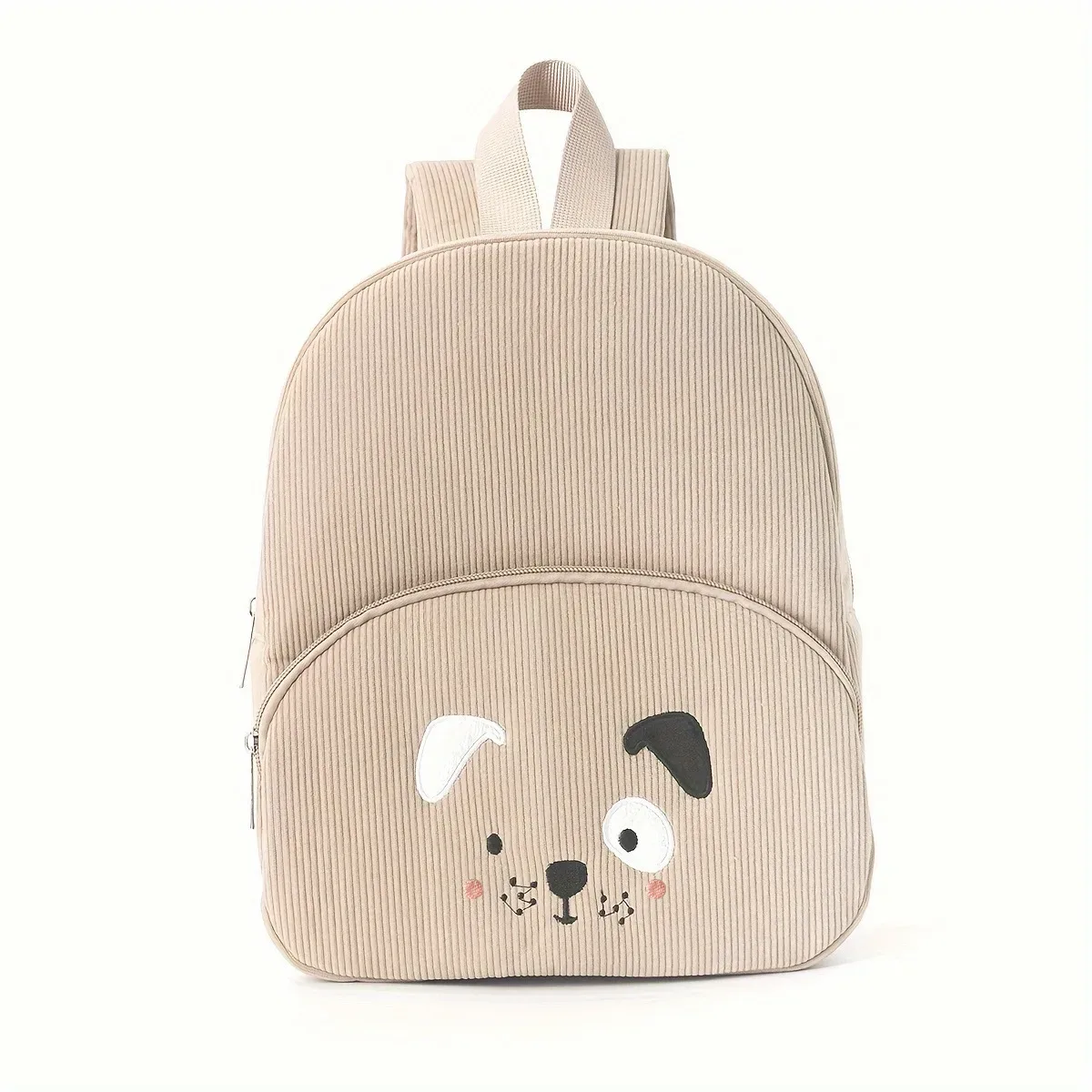sac à dos en velours côtelé ours de dessin animé personnalisé pour tout-petits, grande capacité, nom brodé, sac en peluche