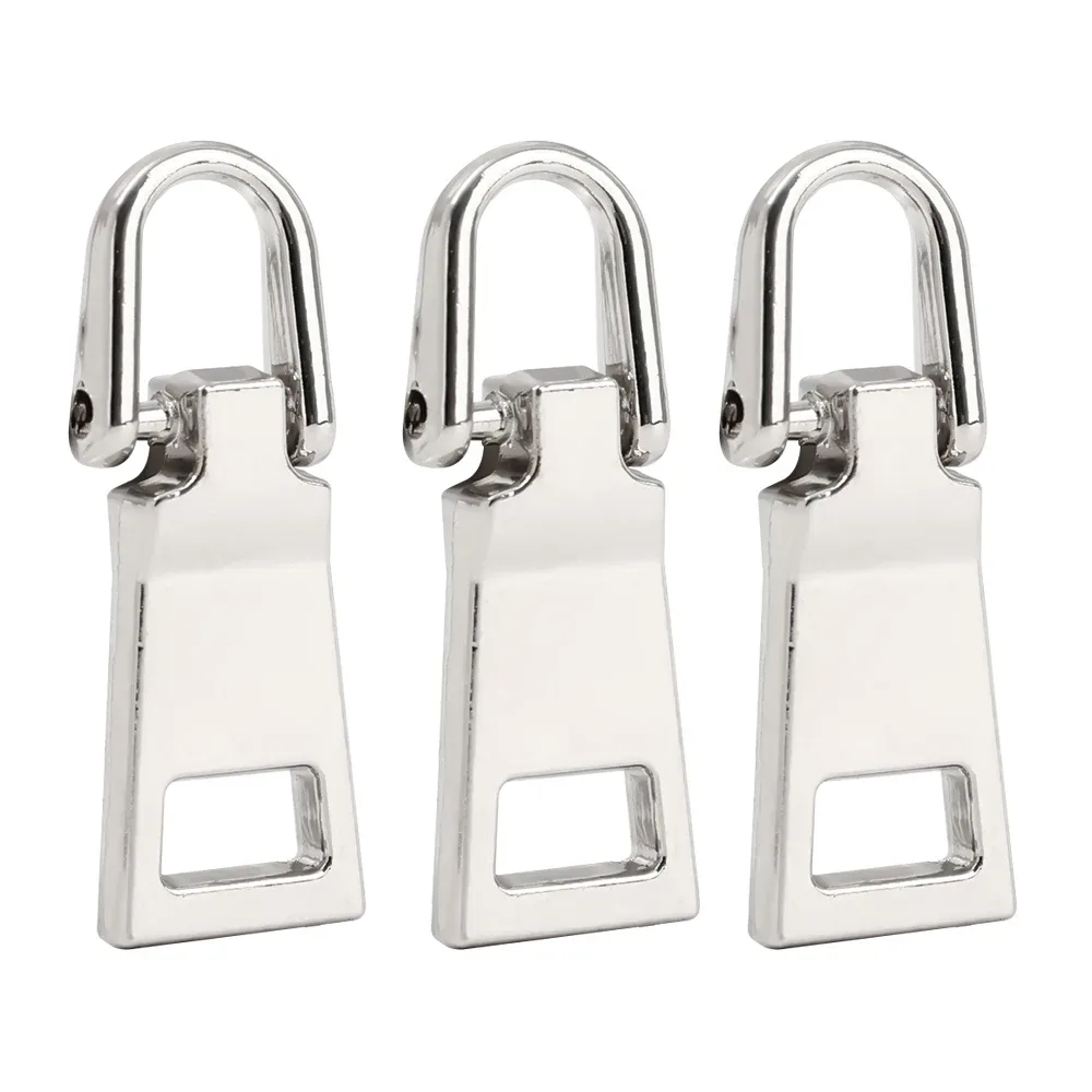 curseur de fermeture éclair en acier inoxydable pour vêtements, kit de réparation de fermeture éclair, traction pour curseur de fermeture éclair, accessoires de couture, kits de couture, 3 pièces