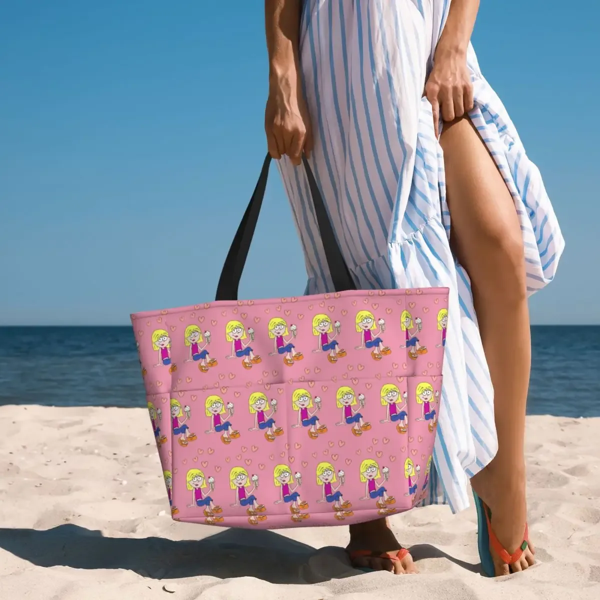 Lizzie Mcguire – sac fourre-tout de plage à motif de dessin animé, sac de sport, de yoga, grand sac fourre-tout pour femmes, sac de voyage, sac de fitness