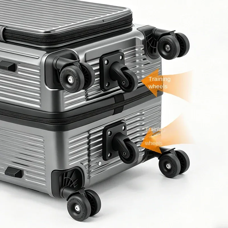 valise de voyage en pc anti-explosion avec fermeture éclair, 20-30 pouces, avec 5 roues auxiliaires, valise cabine à code 20 pouces, trolley
