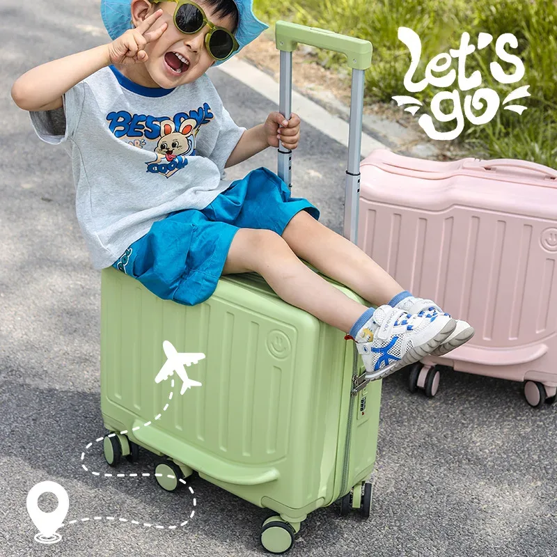 valise à roulettes pour enfants de 20 pouces avec serrure à code, bagage portable pour les voyages et les vacances des enfants