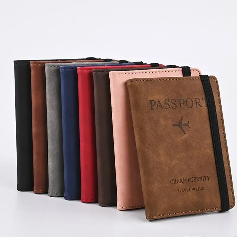 portefeuille en cuir pu pour homme, porte-cartes de visite, porte-passeport de voyage, sac à main pour homme, accessoires de voyage