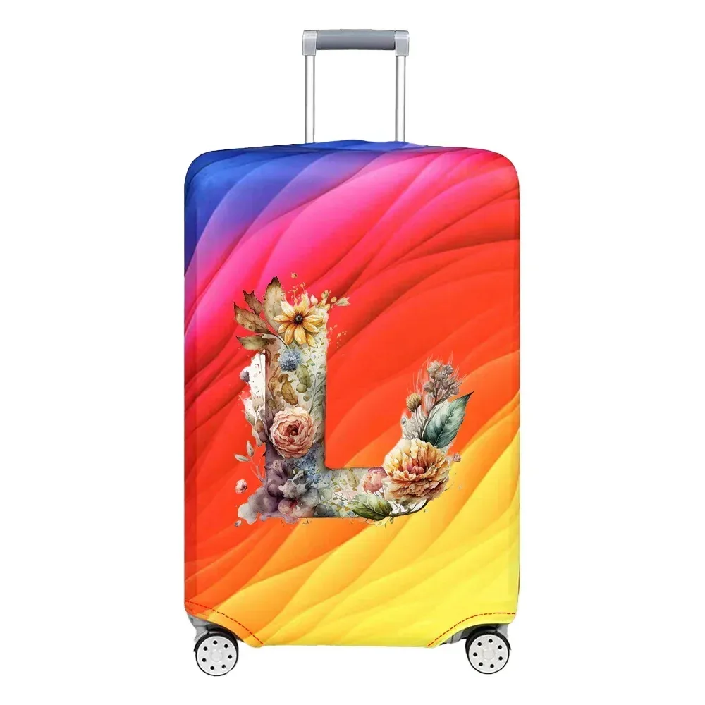 housse de protection extensible pour valise, série florale et lettres, pour valises de 18 à 32 pouces, organisateur de voyage