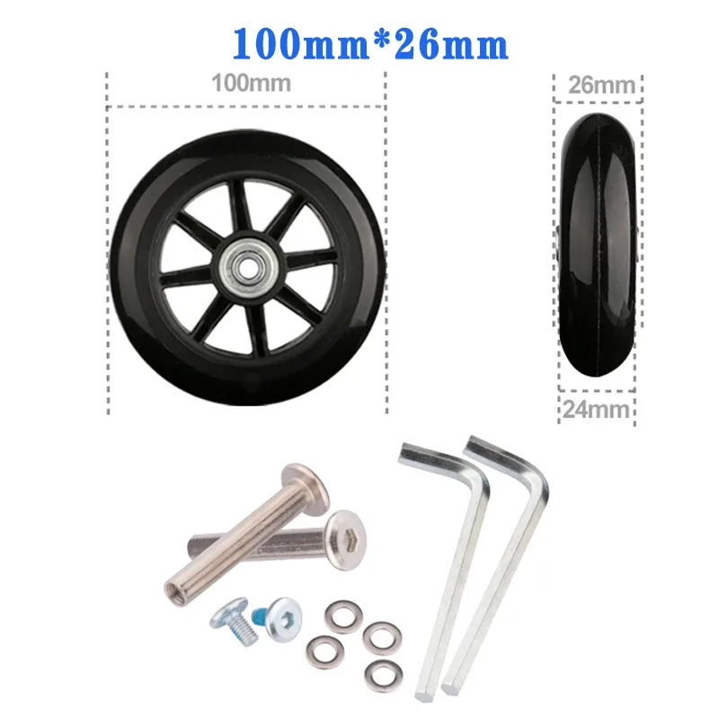 roues de remplacement à vis pour valise de voyage, kit de réparation d'essieu de roue 40/45/50/60/70/80/90/100/110/120mm, roulettes silencieuses