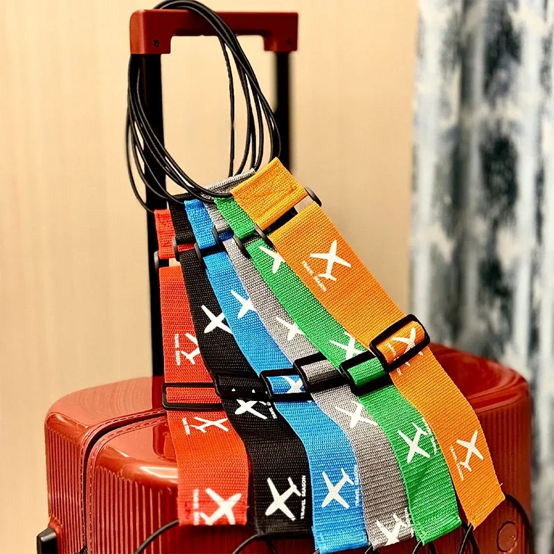 sangle de suspension fixe solide et résistante à l'usure, corde élastique pour bagages, ceinture de liaison imprimée à motif d'avion, ceinture de liaison pour valise