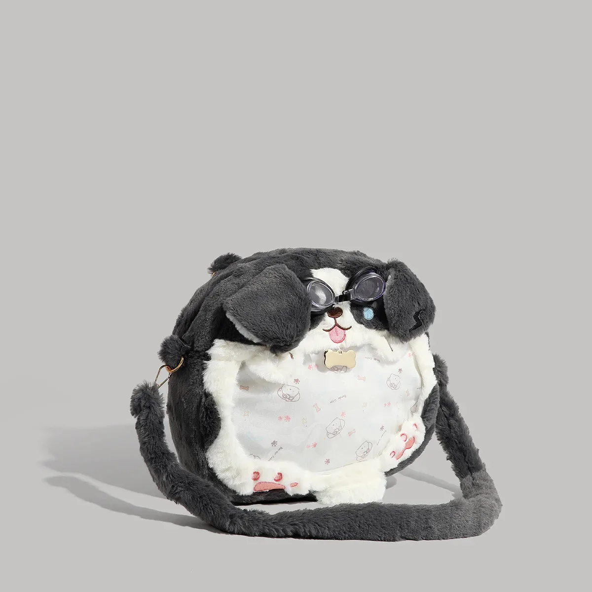 sac à dos en peluche brodé chien mignon velours or fourrure dessin animé jk fermeture éclair étudiant grande capacité sac unisexe 
