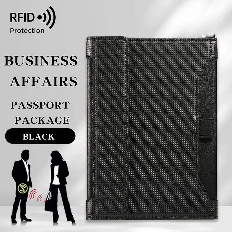 porte-passeport bloquant rfid, essentiels de voyage, multifonctionnel, grande capacité, couverture de passeport, cadeaux d'affaires, étui pour cartes