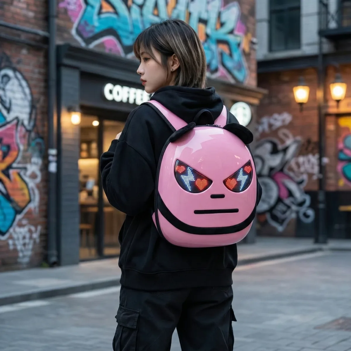 Sac à dos LED intelligent avec écran Programmable, affichage Pixel Art, coque rigide, sac de voyage étanche, bricolage, cartable Panda, cadeau pour hommes